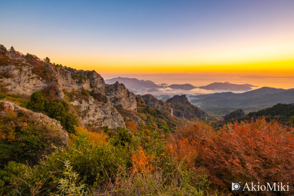 夕暮れの秋の寒霞渓　小豆島