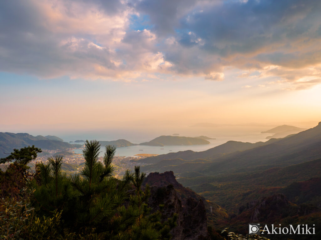 夕暮れの秋の寒霞渓　小豆島