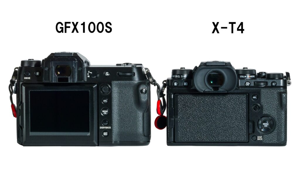GFX100SとX-T4の大きさ比較　背面