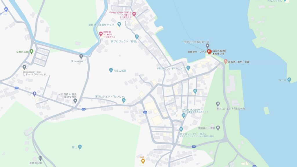 直島　本村港のマップ