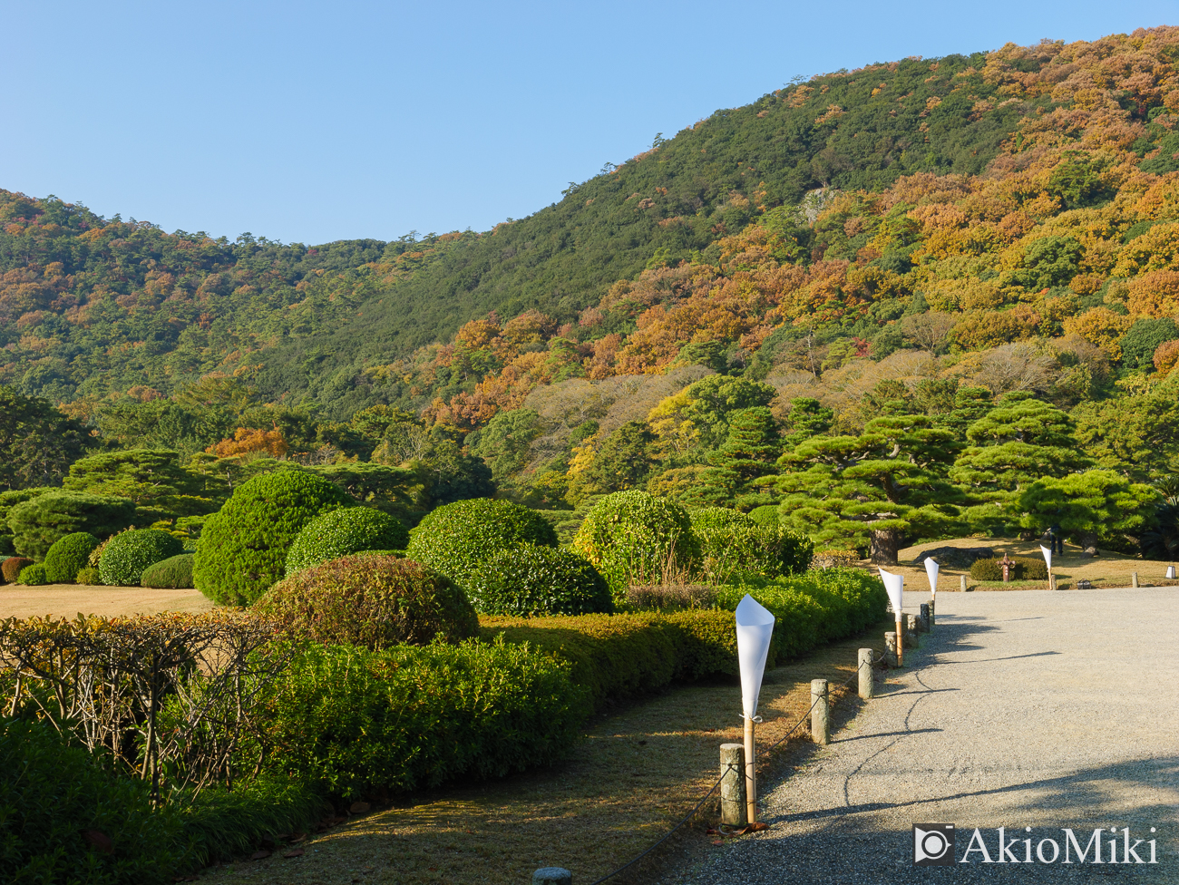 紅葉の栗林公園　昼