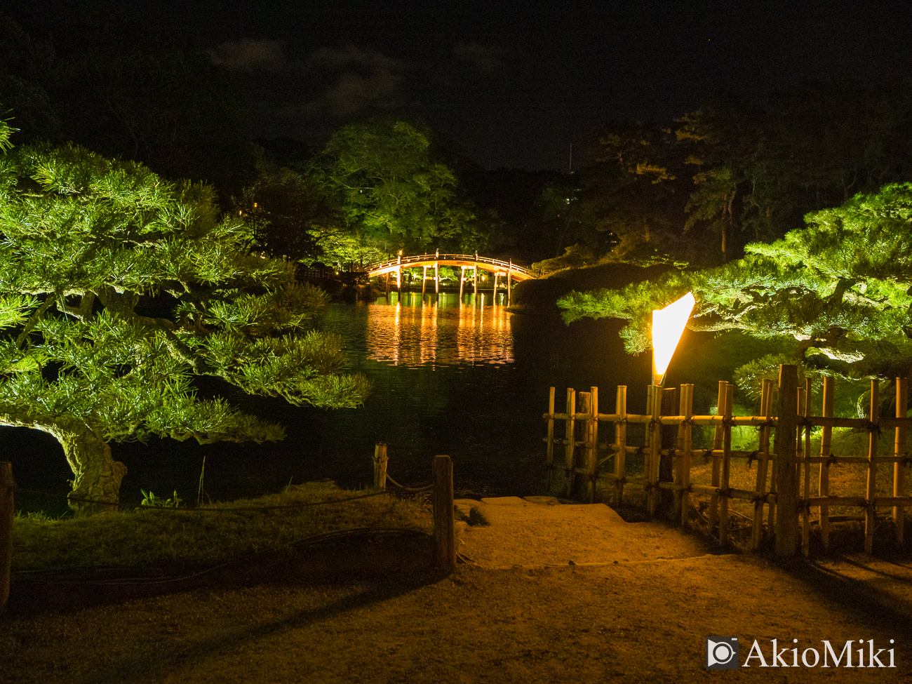 紅葉の栗林公園　夜　夜間ライトアップ