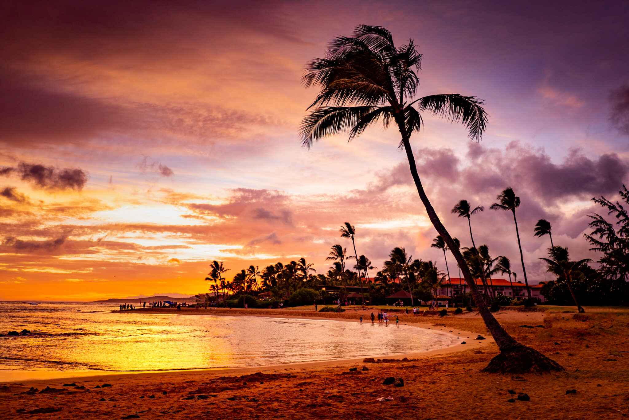 ハワイのカウアイ島でみた夕景