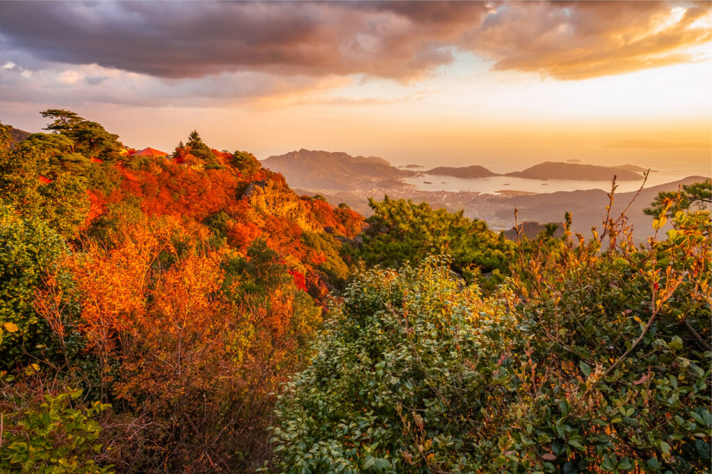 秋の小豆島の銚子渓